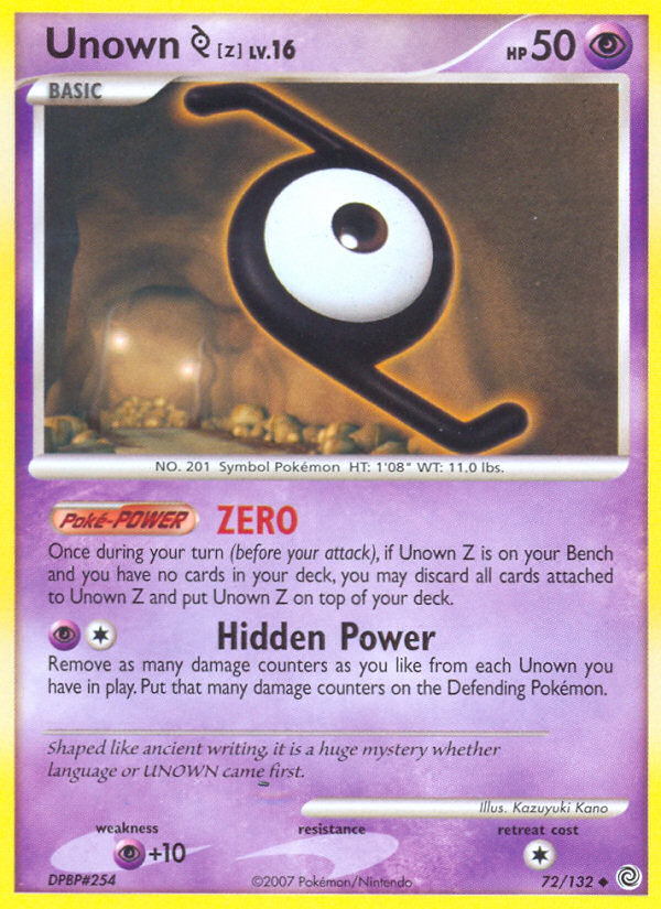 Unown Z (72/132) [Diamond & Pearl: Secret Wonders] | Exor Games Summserside