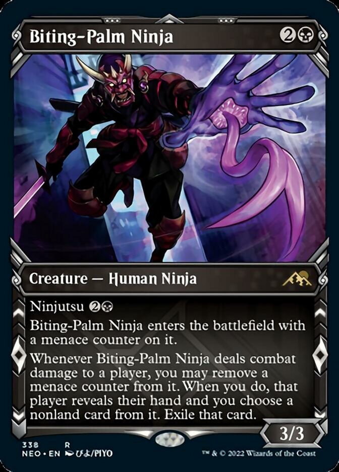 Biting-Palm Ninja (Showcase Ninja) [Kamigawa: Neon Dynasty] | Exor Games Summserside