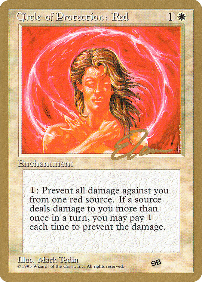 Circle of Protection: Red (Eric Tam) (SB) [Pro Tour Collector Set] | Exor Games Summserside