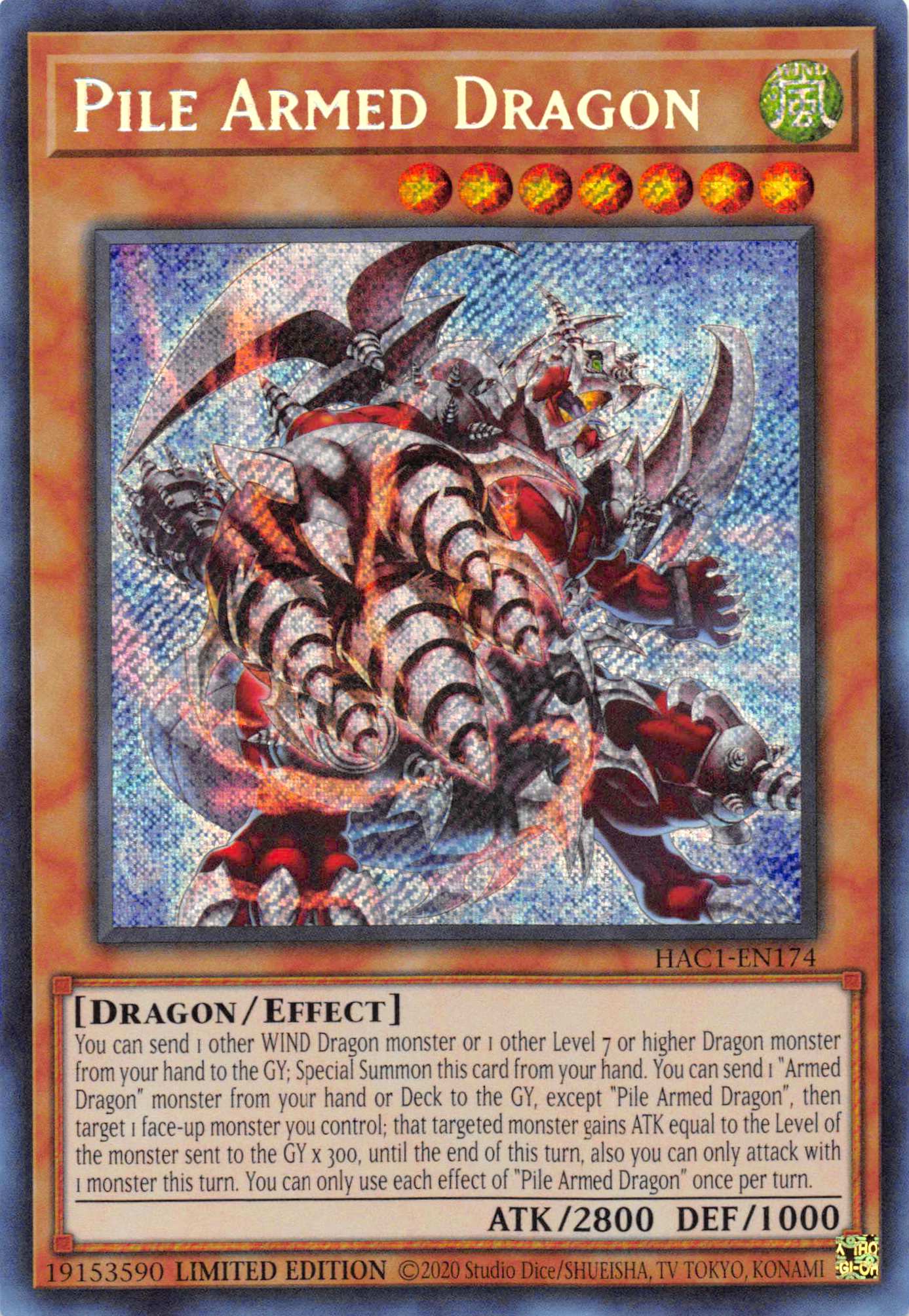 Pile Armed Dragon [HAC1-EN174] Secret Rare | Exor Games Summserside