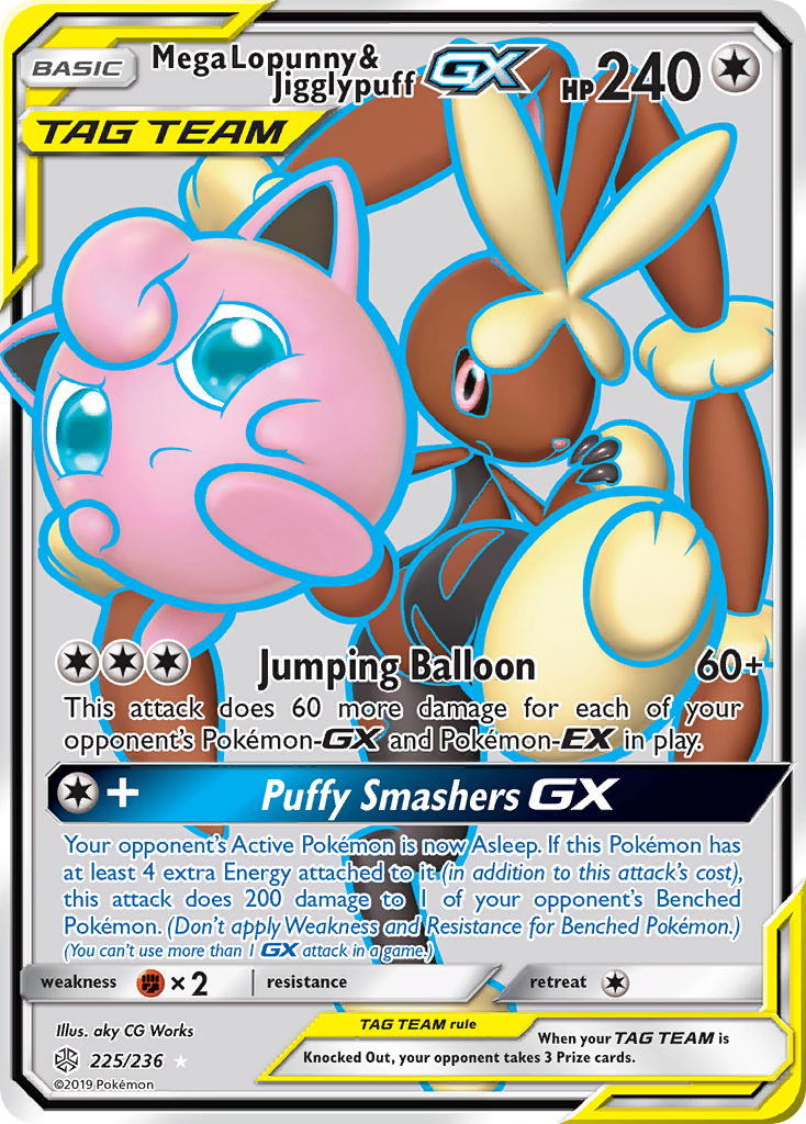 Mega Lopunny & Jigglypuff GX (225/236) [Sun & Moon: Cosmic Eclipse] | Exor Games Summserside