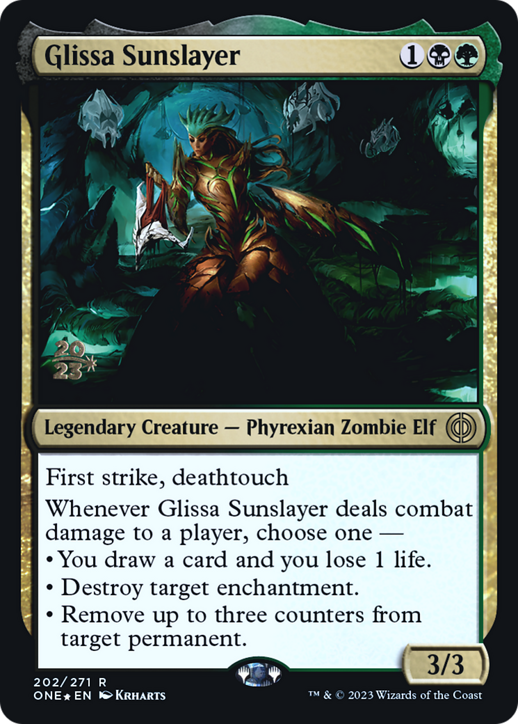 Glissa Sunslayer [Phyrexia: All Will Be One Prerelease Promos] | Exor Games Summserside