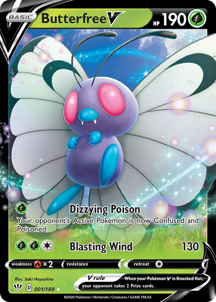 Butterfree V (001/189) [Sword & Shield: Darkness Ablaze] | Exor Games Summserside