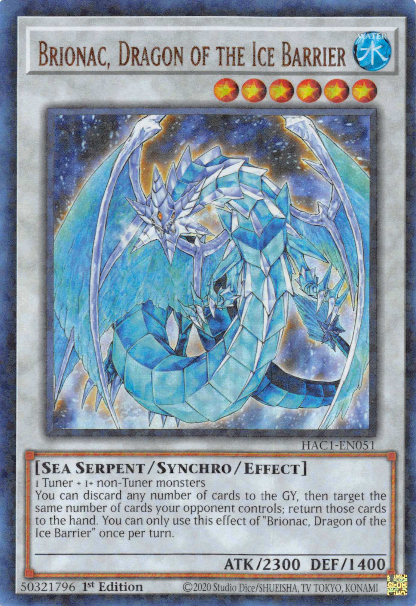 Brionac, Dragon of the Ice Barrier (Duel Terminal) [HAC1-EN051] Parallel Rare | Exor Games Summserside