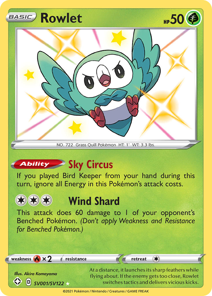 Rowlet (SV001/SV122) [Sword & Shield: Shining Fates] | Exor Games Summserside