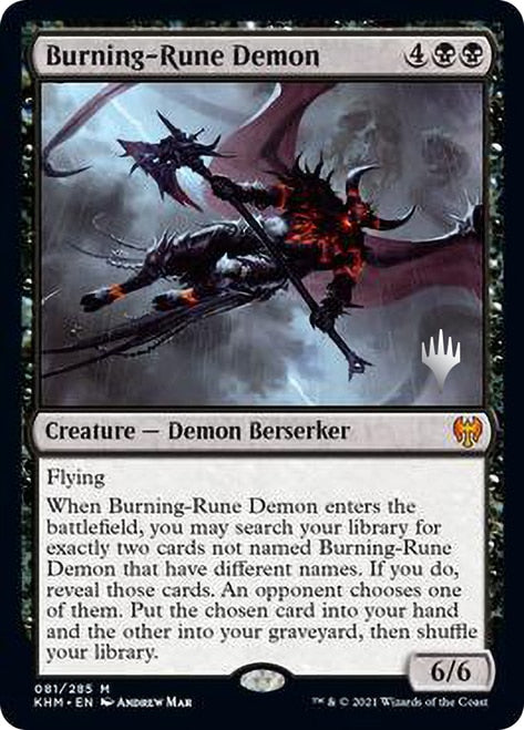 Burning-Rune Demon [Kaldheim Promo Pack] | Exor Games Summserside