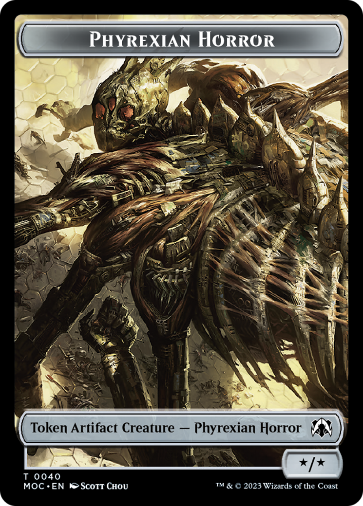 Phyrexian Golem // Phyrexian Horror Double-Sided Token [March of the Machine Commander Tokens] | Exor Games Summserside