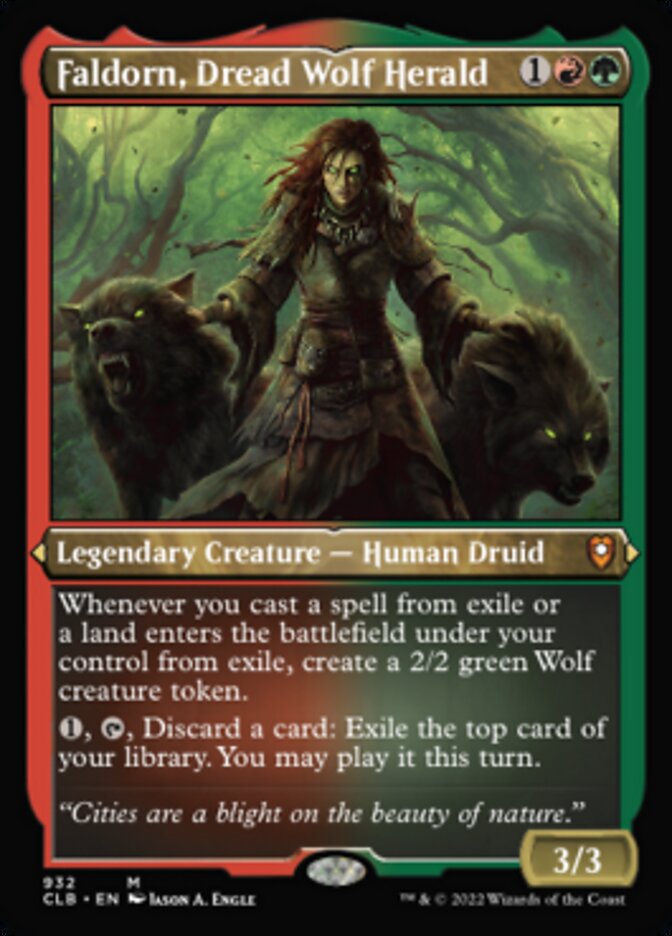 Faldorn, Dread Wolf Herald (Display Commander) (Foil Etched) [Commander Legends: Battle for Baldur's Gate] | Exor Games Summserside