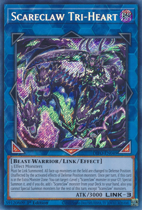 Scareclaw Tri-Heart [DIFO-EN049] Secret Rare | Exor Games Summserside