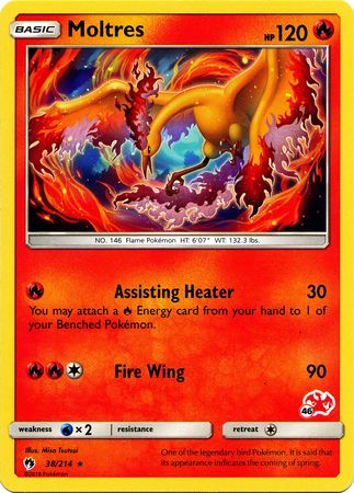 Moltres (38/214) (Charizard Stamp #46) [Battle Academy 2020] | Exor Games Summserside