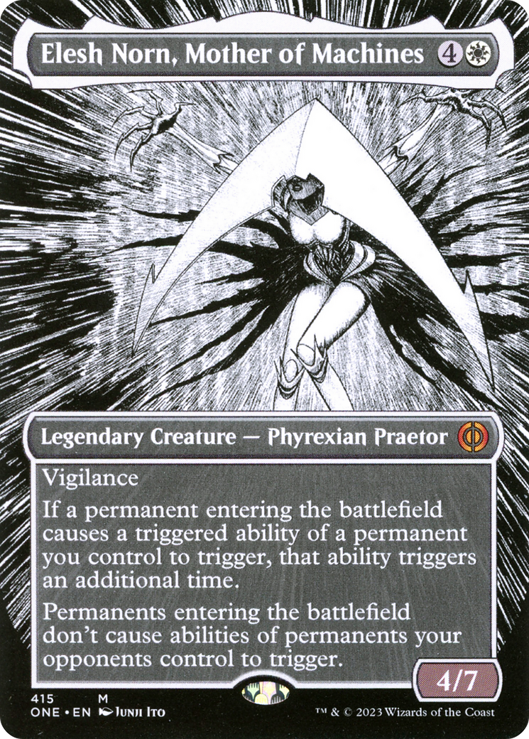 Elesh Norn, Mother of Machines (Borderless Manga) [Phyrexia: All Will Be One] | Exor Games Summserside