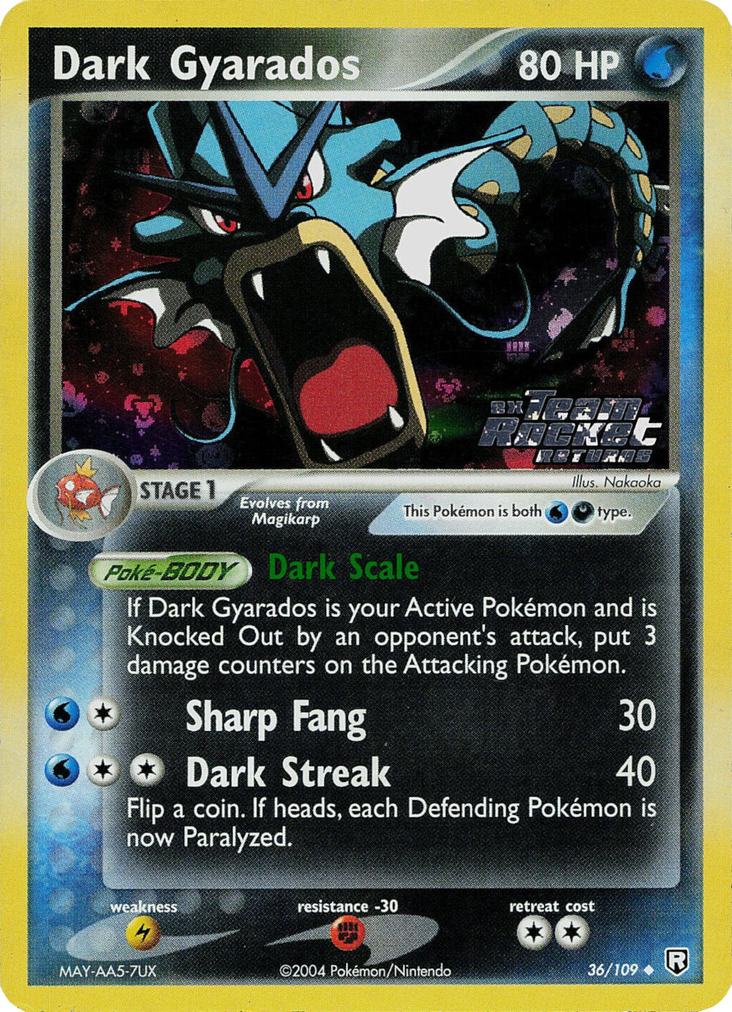 Dark Gyarados (36/109) (Stamped) [EX: Team Rocket Returns] | Exor Games Summserside