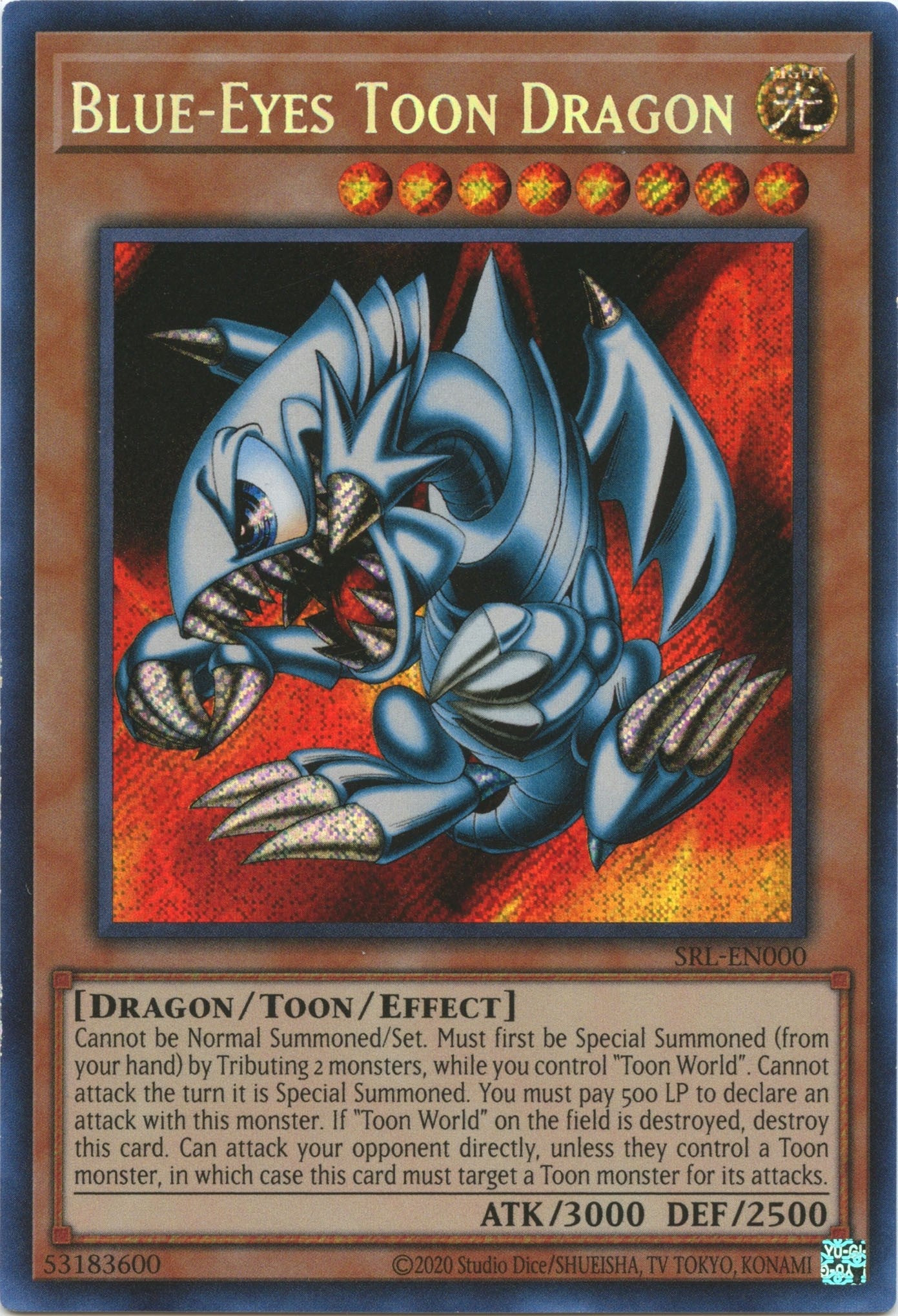 Blue-Eyes Toon Dragon (25th Anniversary) [SRL-EN000] Secret Rare | Exor Games Summserside