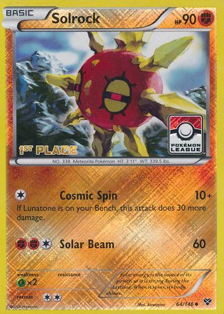 Solrock (64/146) (1st Place League Challenge Promo) [XY: Base Set] | Exor Games Summserside