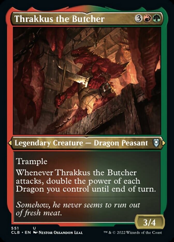 Thrakkus the Butcher (Foil Etched) [Commander Legends: Battle for Baldur's Gate] | Exor Games Summserside