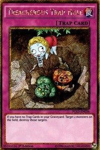 Treacherous Trap Hole [PGL3-EN036] Gold Secret Rare | Exor Games Summserside