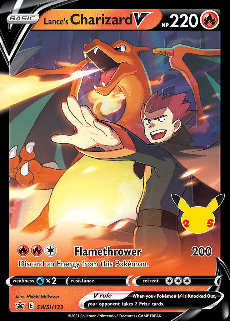 Lance's Charizard V (SWSH133) (Jumbo Card) [Sword & Shield: Black Star Promos] | Exor Games Summserside