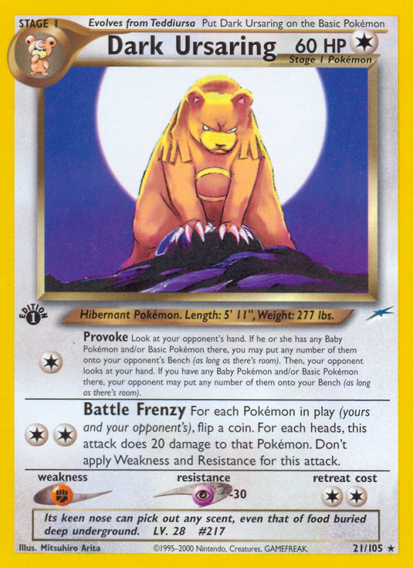 Dark Ursaring (21/105) [Neo Destiny 1st Edition] | Exor Games Summserside