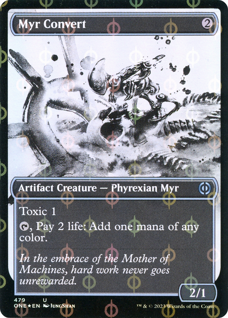 Myr Convert (Showcase Ichor Step-and-Compleat Foil) [Phyrexia: All Will Be One] | Exor Games Summserside