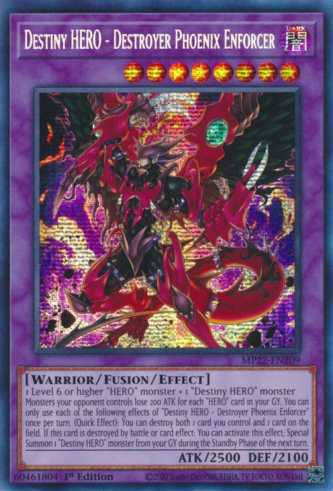 Destiny HERO - Destroyer Phoenix Enforcer [MP22-EN209] Prismatic Secret Rare | Exor Games Summserside