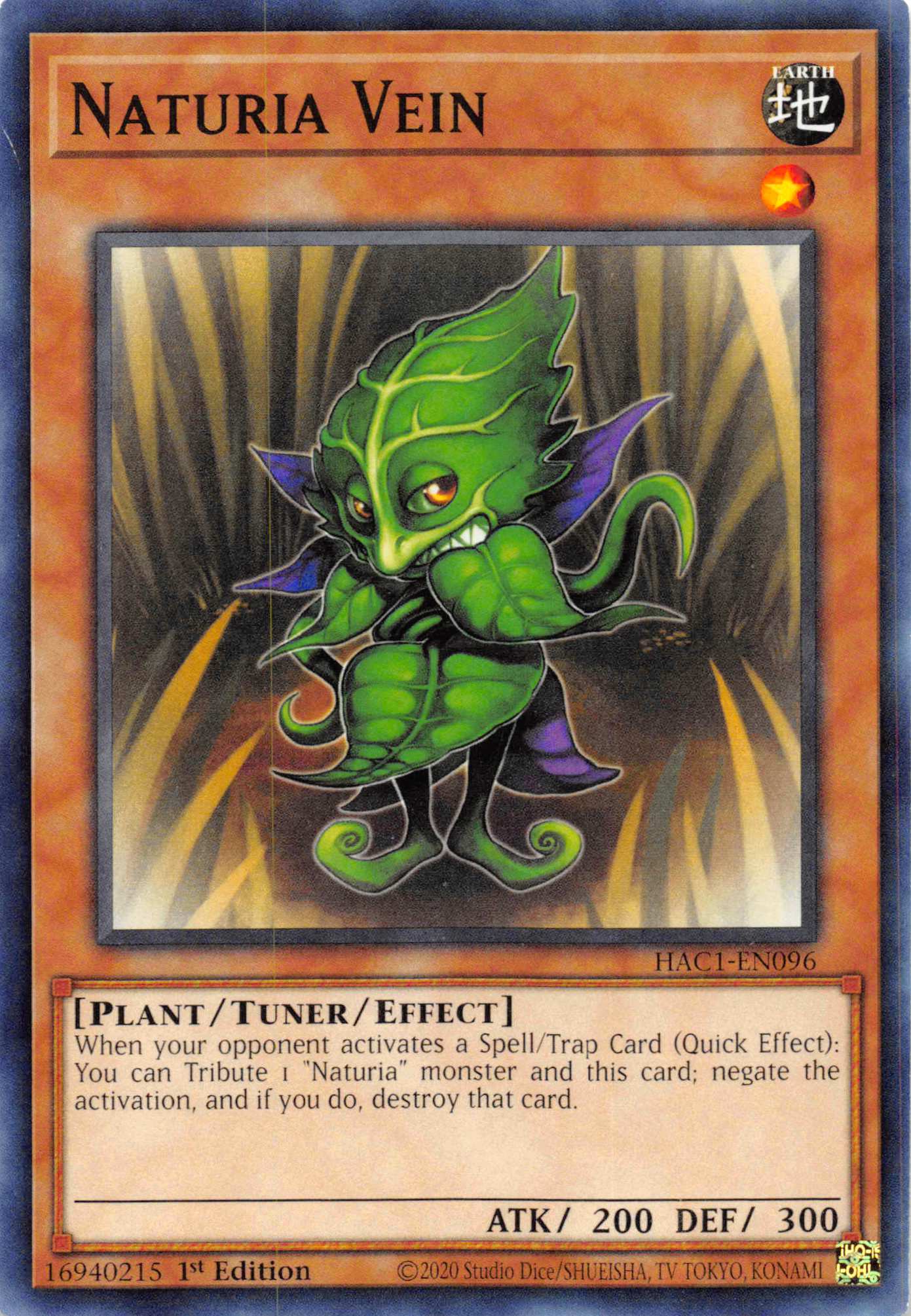 Naturia Vein (Duel Terminal) [HAC1-EN096] Parallel Rare | Exor Games Summserside