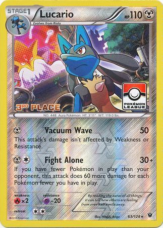 Lucario (63/124) (League Promo 3rd Place) [XY: Fates Collide] | Exor Games Summserside