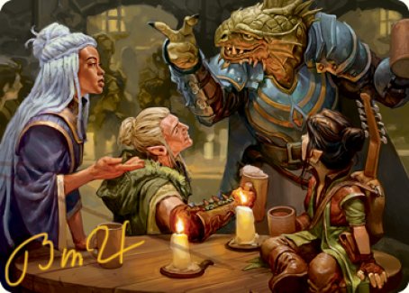 You Meet in a Tavern Art Card (Gold-Stamped Signature) [Dungeons & Dragons: Adventures in the Forgotten Realms Art Series] | Exor Games Summserside