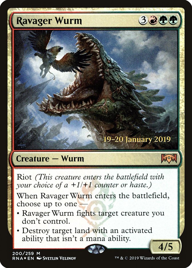 Ravager Wurm [Ravnica Allegiance Prerelease Promos] | Exor Games Summserside