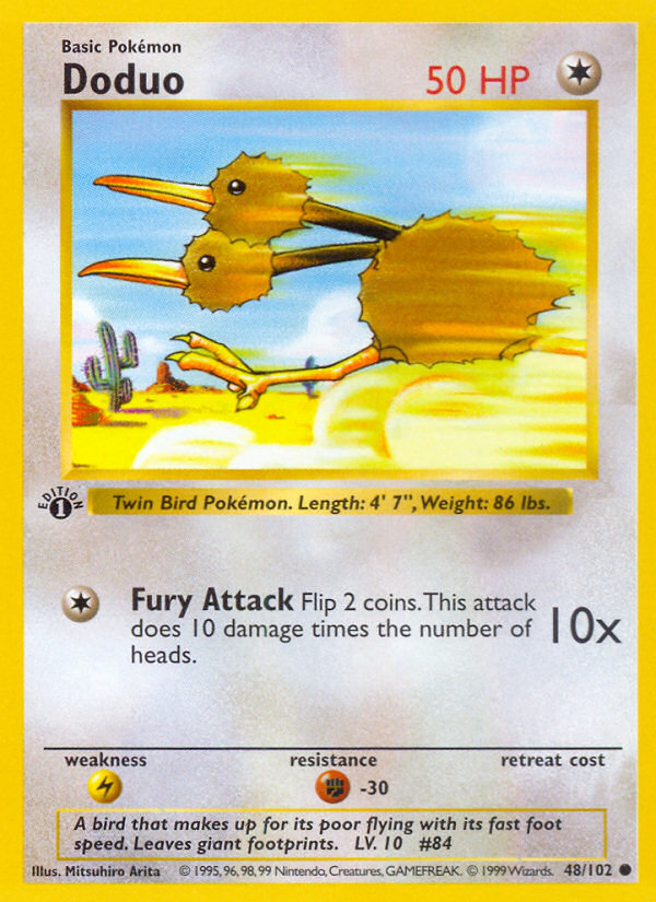 Doduo (48/102) (Shadowless) [Base Set 1st Edition] | Exor Games Summserside