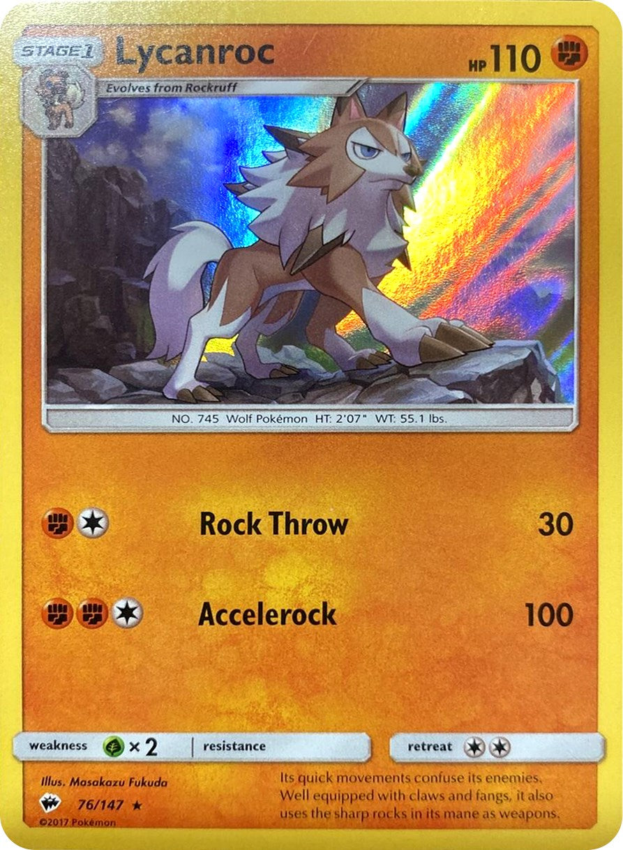 Lycanroc (76/147) (Water Web Holo) [Sun & Moon: Burning Shadows] | Exor Games Summserside