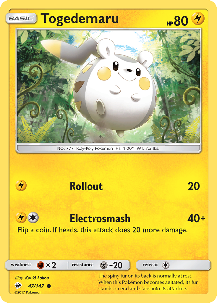 Togedemaru (47/147) [Sun & Moon: Burning Shadows] | Exor Games Summserside