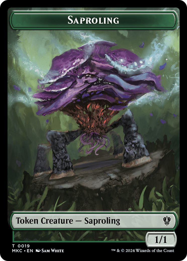 Saproling // Manifest Double-Sided Token [Murders at Karlov Manor Commander Tokens] | Exor Games Summserside