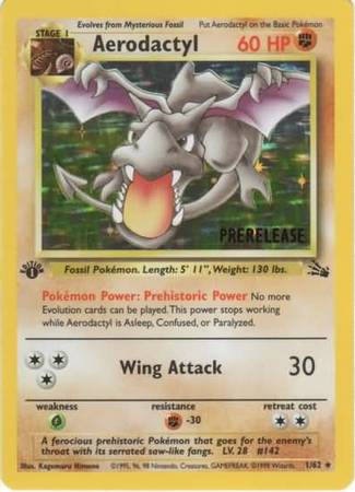 Aerodactyl (1/62) (Prerelease Promo) [Fossil 1st Edition] | Exor Games Summserside