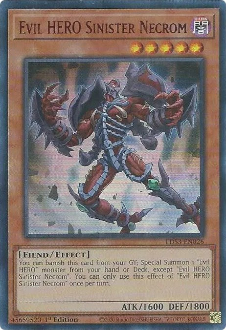 Evil HERO Sinister Necrom (Red) [LDS3-EN026] Ultra Rare | Exor Games Summserside