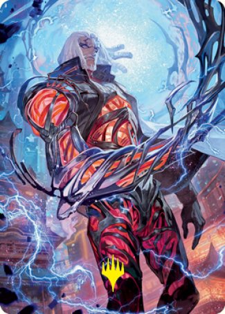 Tezzeret, Betrayer of Flesh Art Card (Gold-Stamped Signature) [Kamigawa: Neon Dynasty Art Series] | Exor Games Summserside
