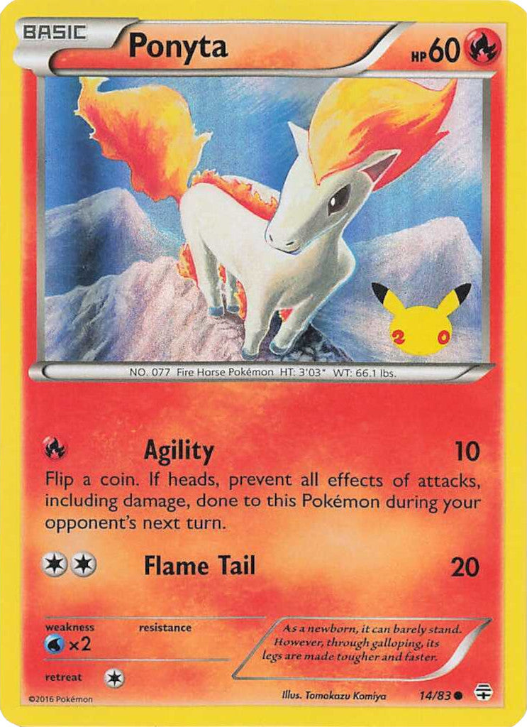 Ponyta (14/83) (20th Anniversary Stamp) [XY: Generations] | Exor Games Summserside