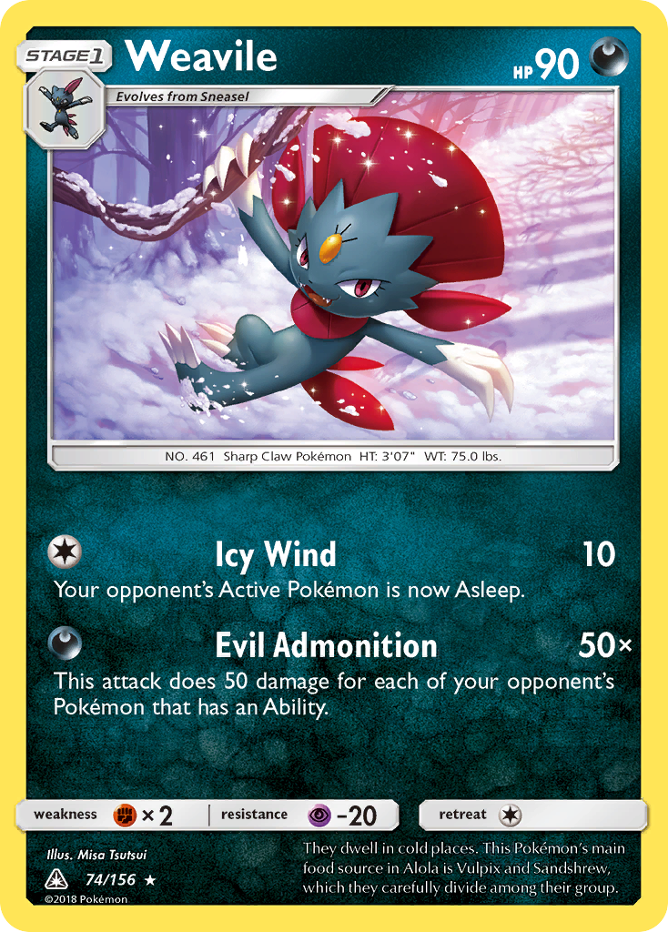 Weavile (74/156) [Sun & Moon: Ultra Prism] | Exor Games Summserside