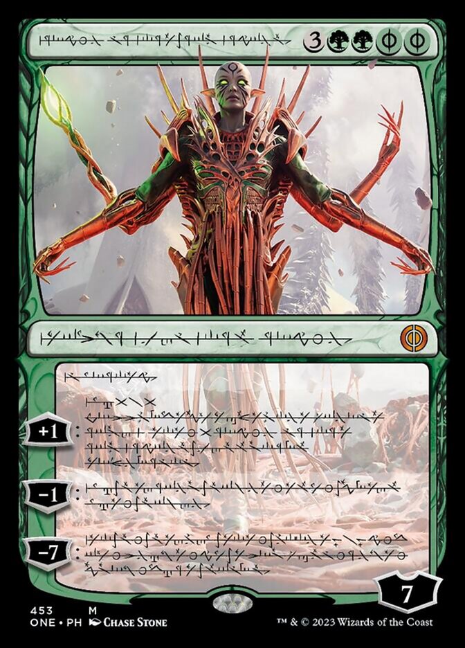 Nissa, Ascended Animist (Phyrexian Step-and-Compleat Foil) [Phyrexia: All Will Be One] | Exor Games Summserside