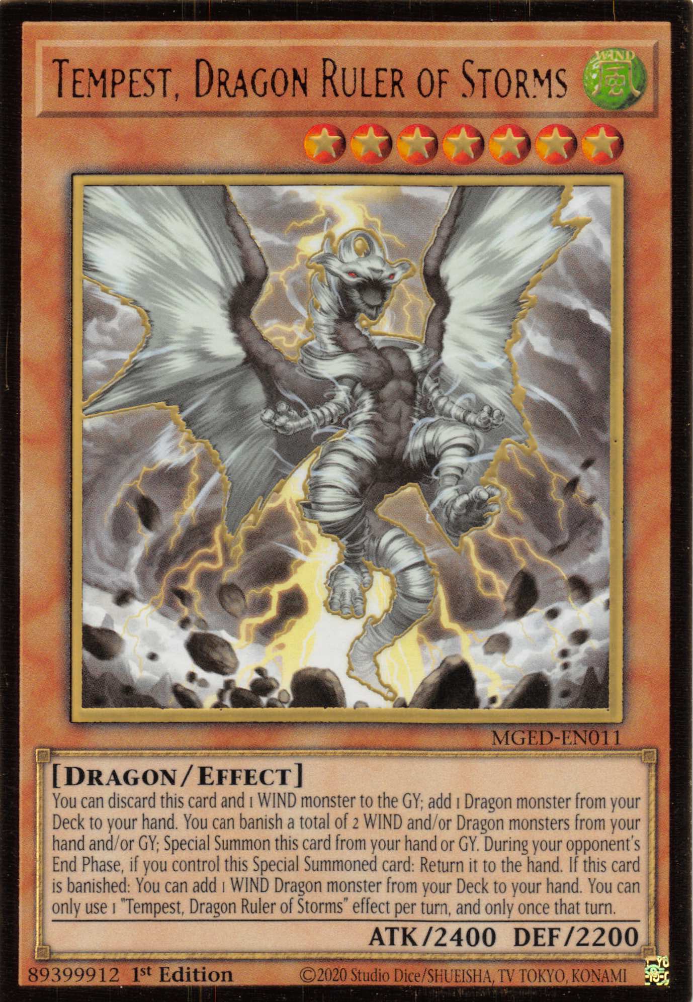 Tempest, Dragon Ruler of Storms [MGED-EN011] Gold Rare | Exor Games Summserside