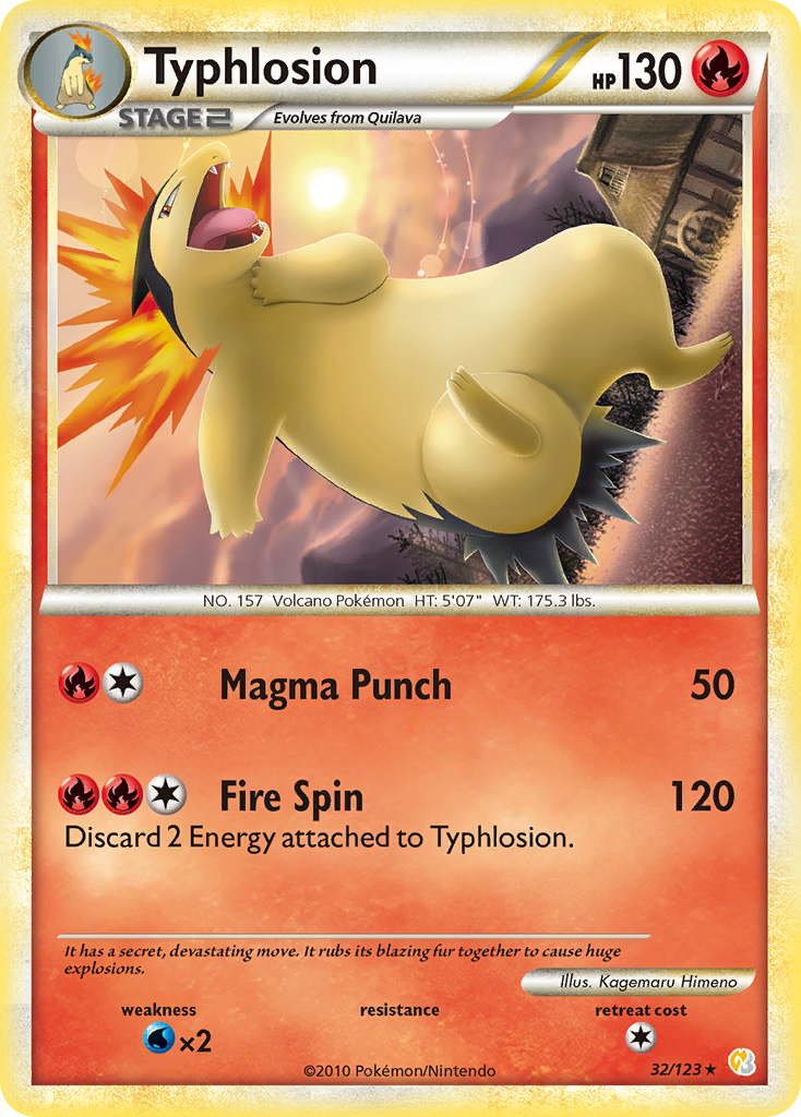 Typhlosion (32/123) [HeartGold & SoulSilver: Base Set] | Exor Games Summserside
