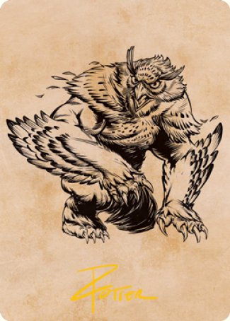 Owlbear (Showcase) Art Card (Gold-Stamped Signature) [Dungeons & Dragons: Adventures in the Forgotten Realms Art Series] | Exor Games Summserside