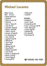 1996 Michael Loconto Decklist Card [World Championship Decks] | Exor Games Summserside