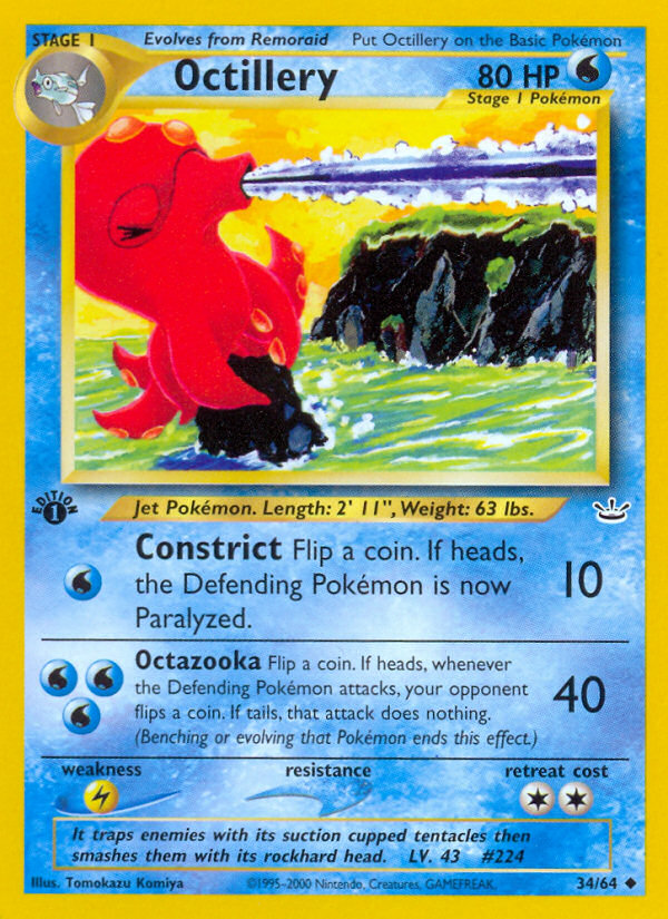 Octillery (34/64) [Neo Revelation 1st Edition] | Exor Games Summserside