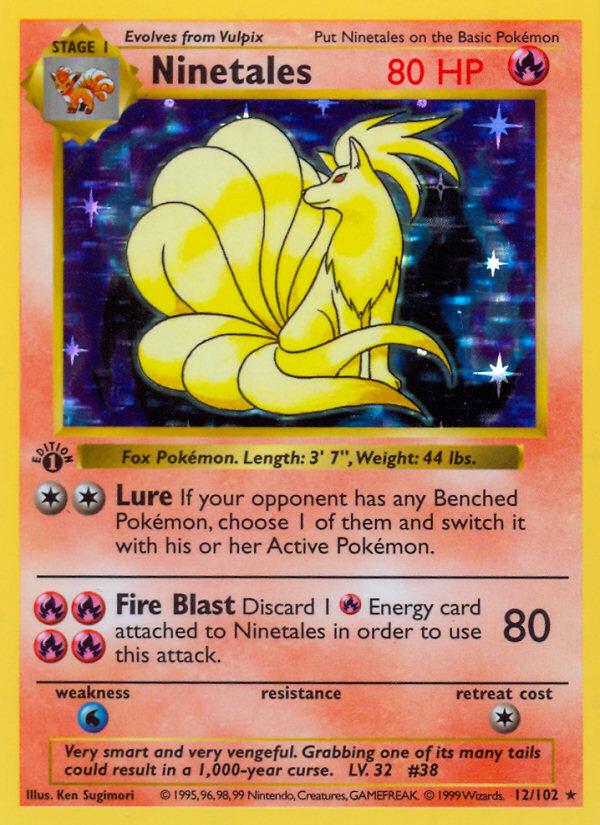 Ninetales (12/102) (Shadowless) [Base Set 1st Edition] | Exor Games Summserside