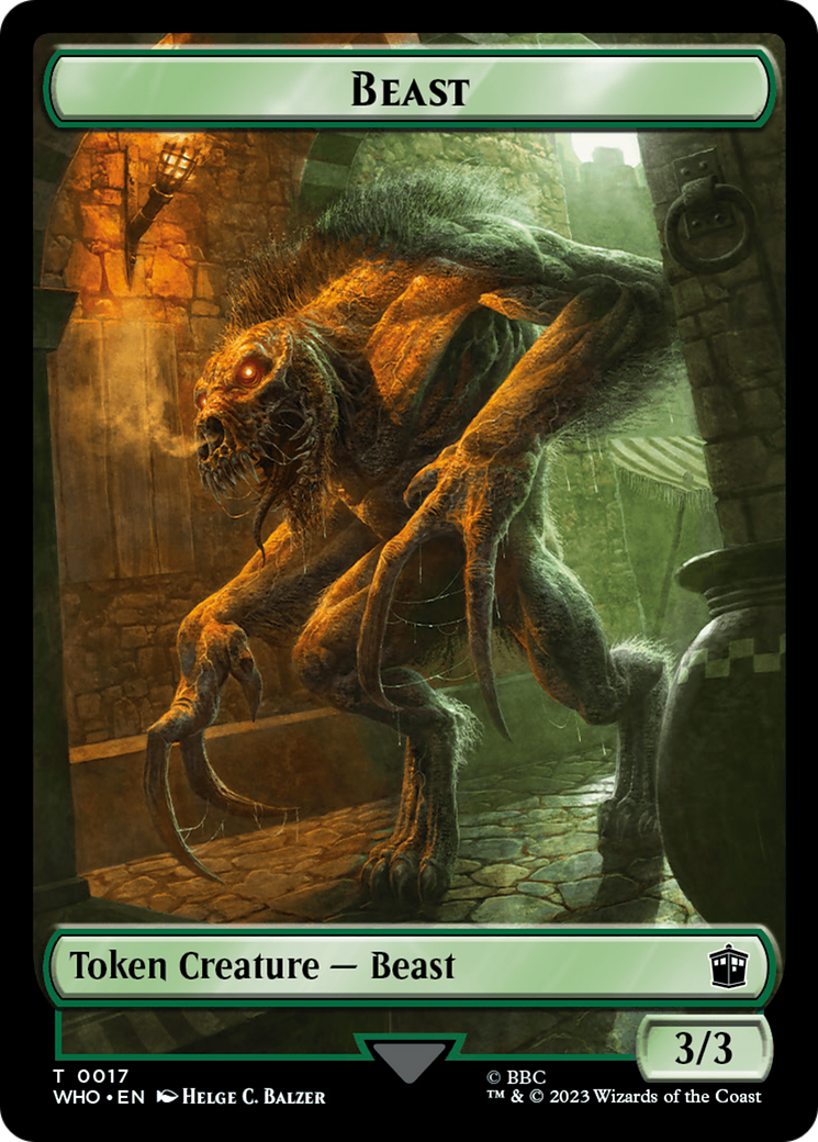 Soldier // Beast Double-Sided Token [Doctor Who Tokens] | Exor Games Summserside