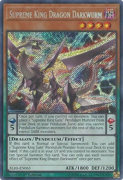 Supreme King Dragon Darkwurm [BLRR-EN063] Secret Rare | Exor Games Summserside