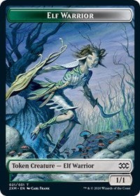 Elf Warrior // Plant Double-sided Token [Double Masters Tokens] | Exor Games Summserside