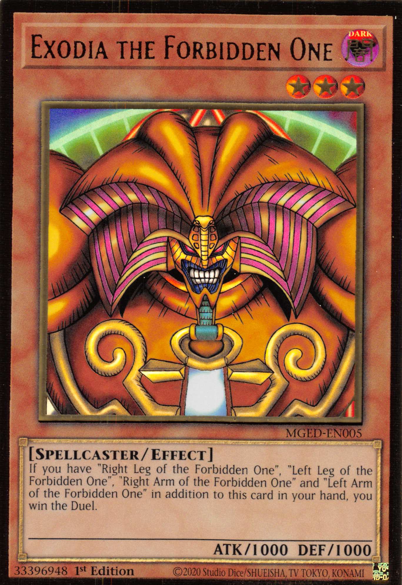 Exodia the Forbidden One [MGED-EN005] Gold Rare | Exor Games Summserside