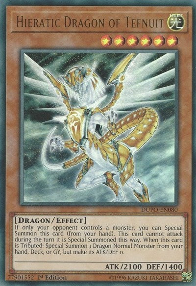 Hieratic Dragon of Tefnuit [DUPO-EN080] Ultra Rare | Exor Games Summserside