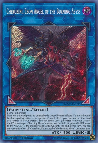 Cherubini, Ebon Angel of the Burning Abyss [DANE-EN095] Secret Rare | Exor Games Summserside